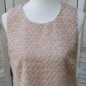 Donna Karan Textured Tan Natural Sleeveless Top